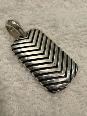 David Yurman Chevron Tag 
Sterling Silver, 27mm